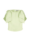 kurzarm-damen-oberteil-rueschenaermel-elegant-polyester-modern-style