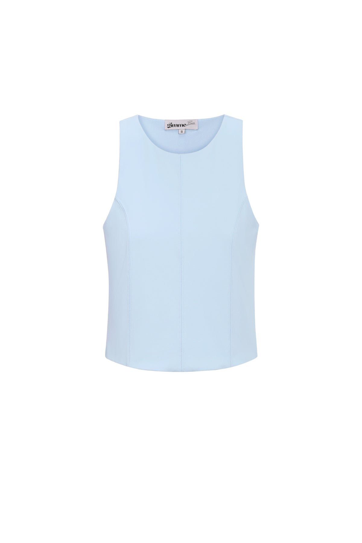 nylon-damen-aermelloses-oberteil-basic-einfarbig-frontansicht