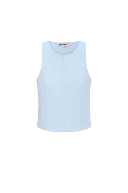 nylon-damen-aermelloses-oberteil-basic-einfarbig-frontansicht