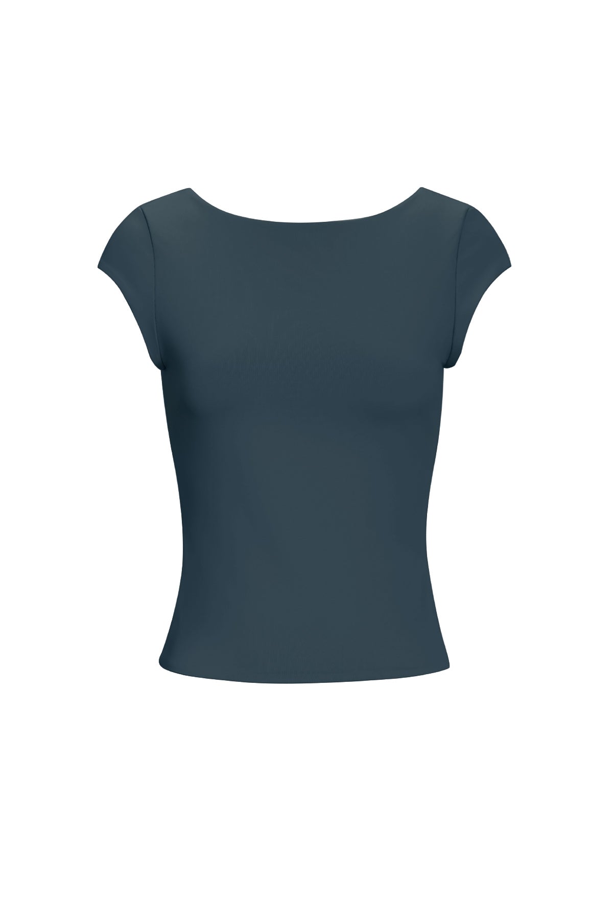 nylon-gestricktes-damen-t-shirt-basis-einfarbig-fruhling-sommer-frontansicht