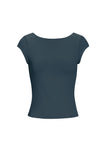nylon-gestricktes-damen-t-shirt-basis-einfarbig-fruhling-sommer-frontansicht