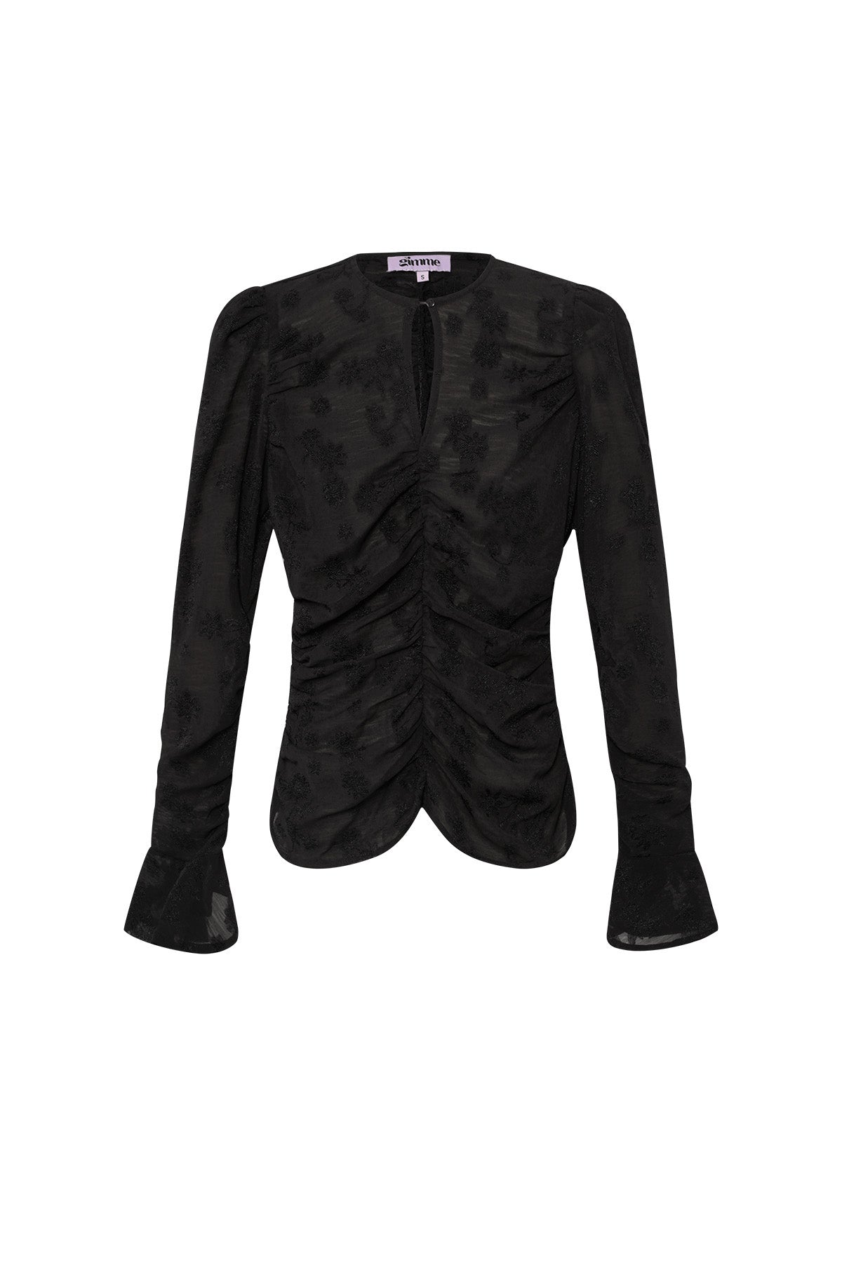polyester-damen-langarm-oberteil-gerueschtes-design-frontansicht