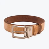 Reversibler Kork Gürtel für Herren in Beige und Braun Frontansicht