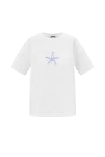 baumwolle-damen-t-shirt-casual-bestickter-seestern-frontansicht