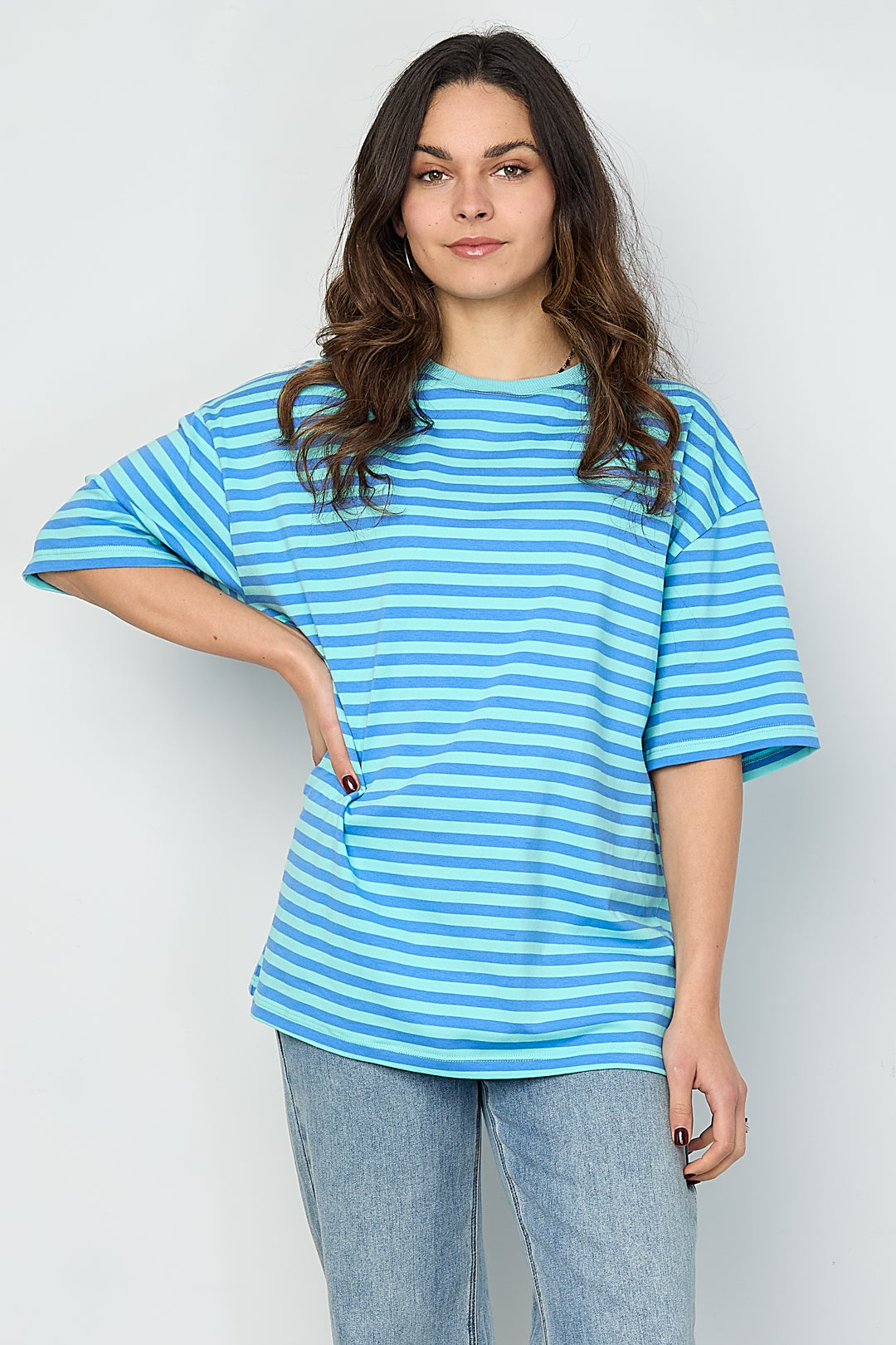 gestreiftes-damen-tshirt-seitenansicht
