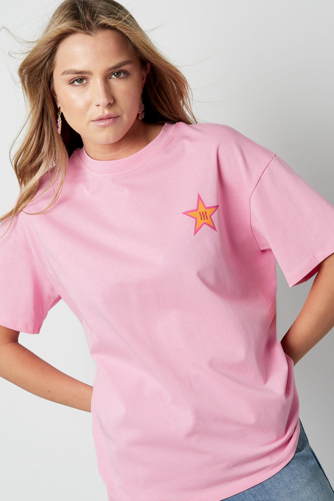 stern-stickerei-damen-t-shirt-vorderansicht